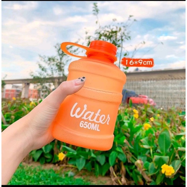 Bình đựng nước nhựa trong có quai cầm 650ml