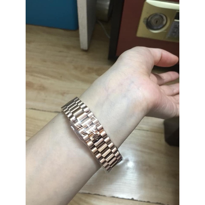 Đồng hồ Nam Rolex máy nhật day date dòng cơ Automatic size 38mm vàng hồng