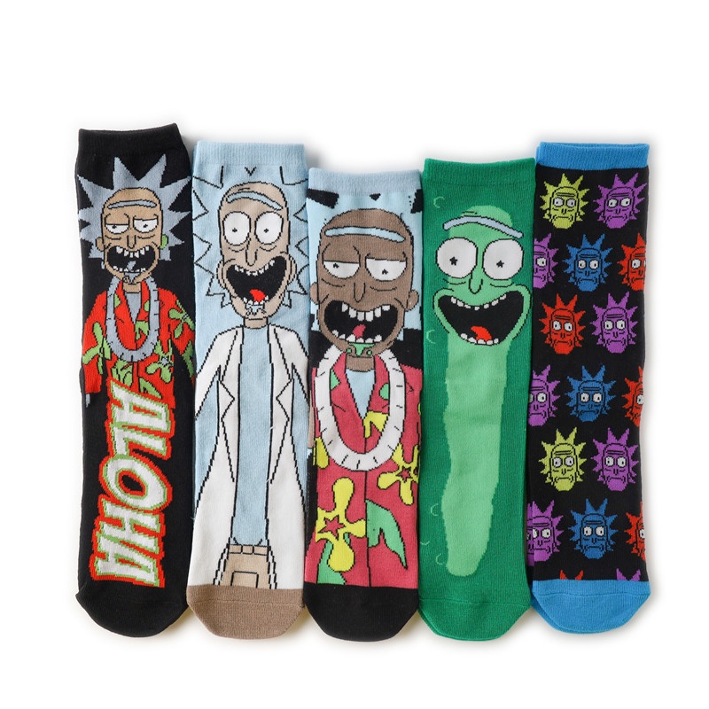 Vớ Nam Nữ Thoáng Khí Họa Tiết Hoạt Hình Rick and Morty Thời Trang