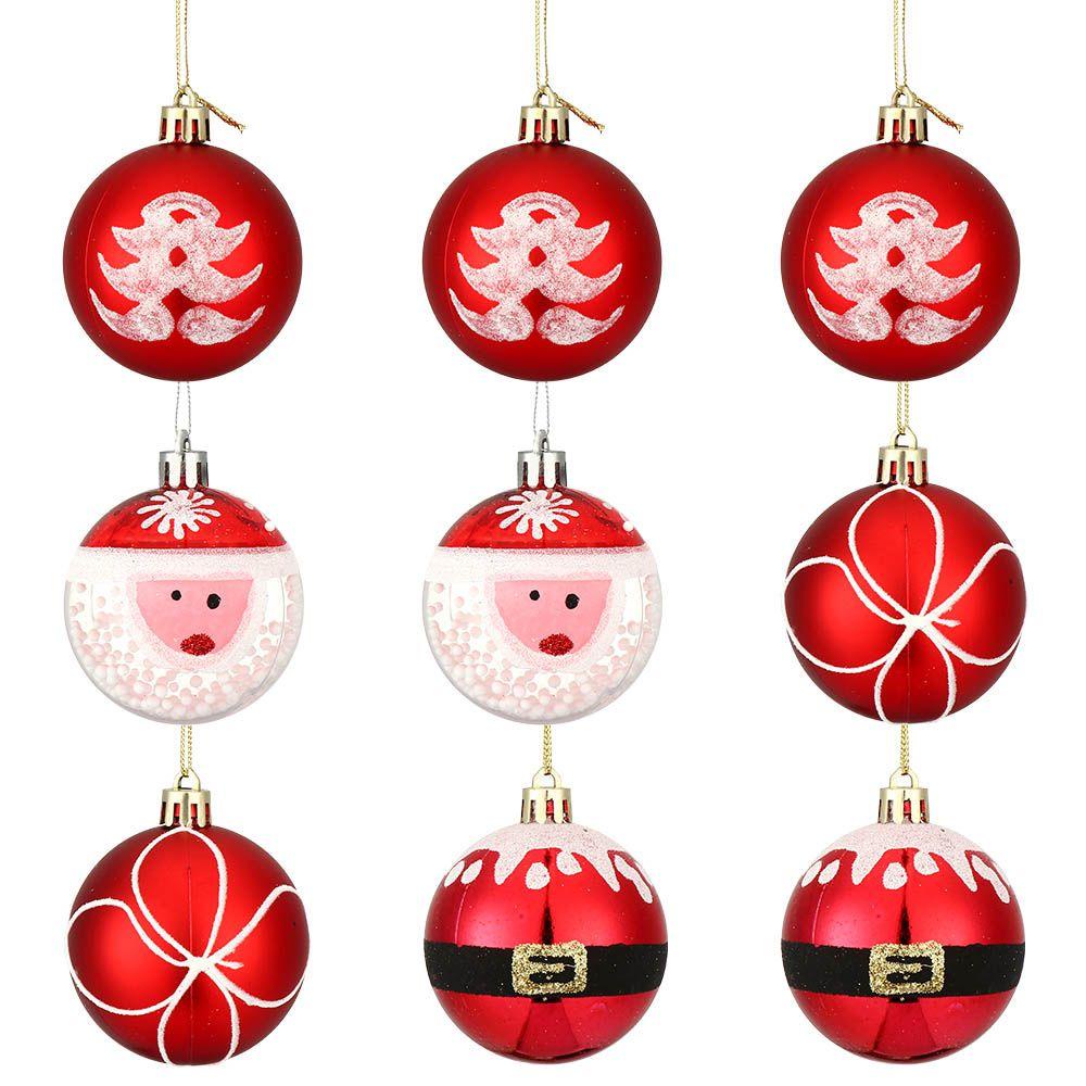 Set 9 Trái Châu 6cm Treo Trang Trí Giáng Sinh