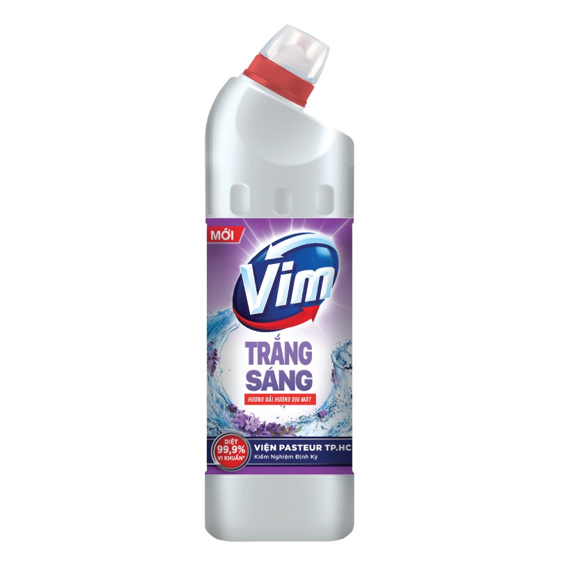 Chai Nước Tẩy Rửa Vim Trắng Sáng Hương Oải Hương &amp; Chanh Sả Diệt 99,9% Vi Khuẩn 870 Ml