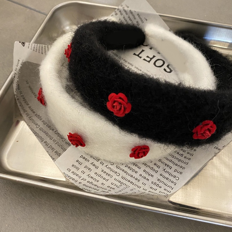 Băng Đô Cài Tóc Đính Hoa Hồng Đỏ Siêu Bền