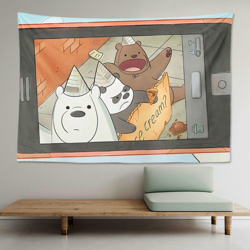 We Bare Bears Nền Vải Phòng ngủ Treo Vải Thiết yếu Phòng ngủ Tập thể Đầu giường Nền Vải Thảm Trang trí Phòng Vật phẩm Áp phích Những gì bạn thấy là những gì bạn nhận được