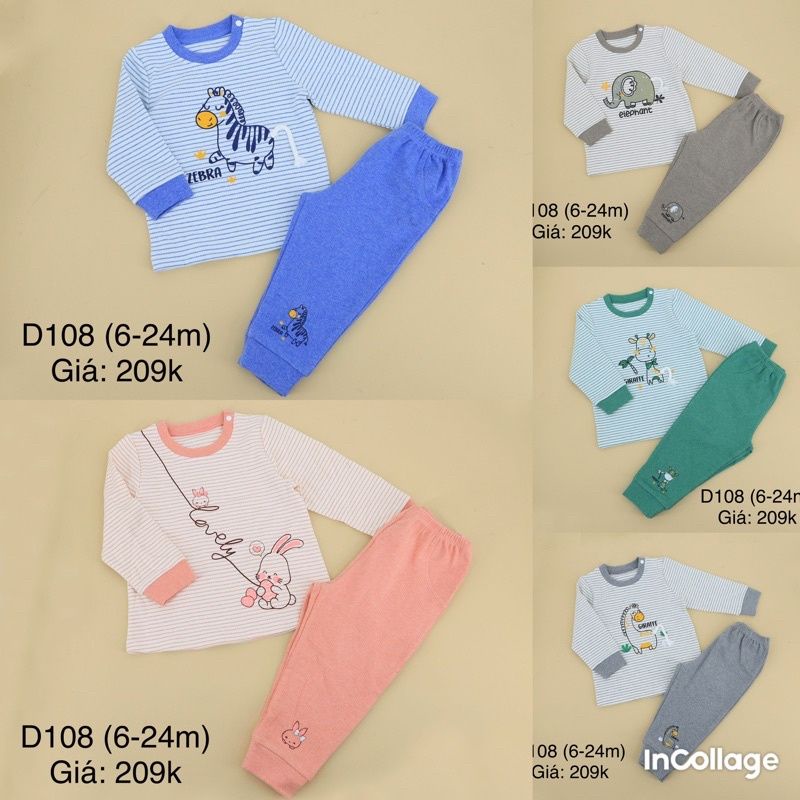 Bộ nỉ dày Dokma hoạ tiết đáng yêu cho bé
