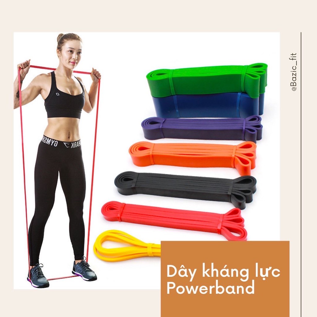Dây kháng lực POWER BAND DÀI 2M TẬP GYM, Dây tập cao su cao cấp tập Toàn Thân, Tay, Chân, Mông, Đùi [Bazic_fit]