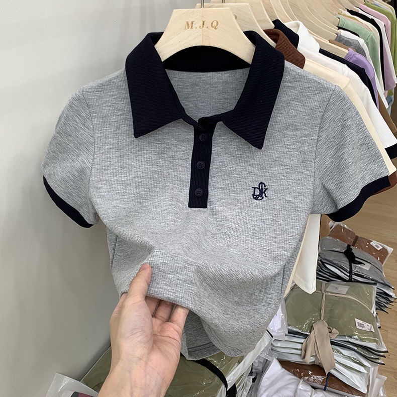Áo Thun polo Ngắn Tay Phong Cách Preppy Cho Nữ  tao bao