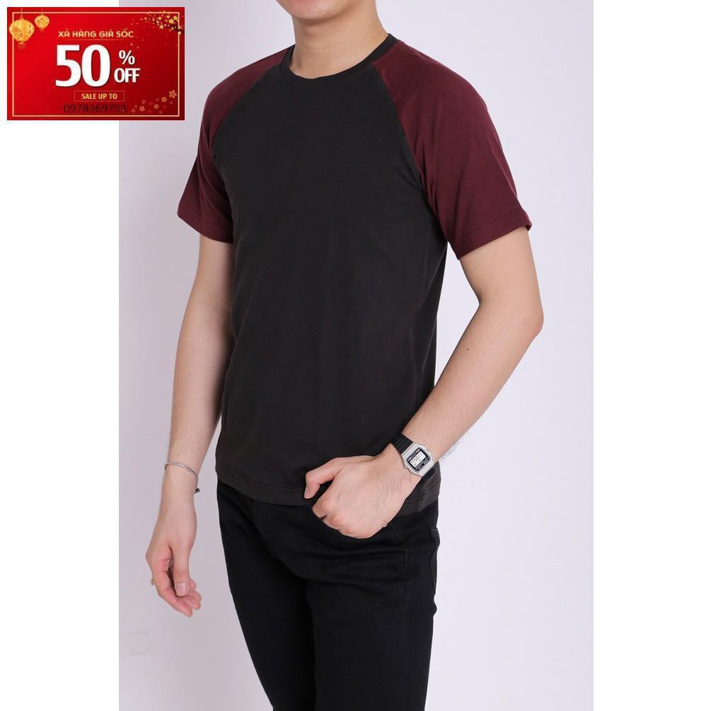 Áo thun nam cotton cổ tròn pious (màu đỏ đen)