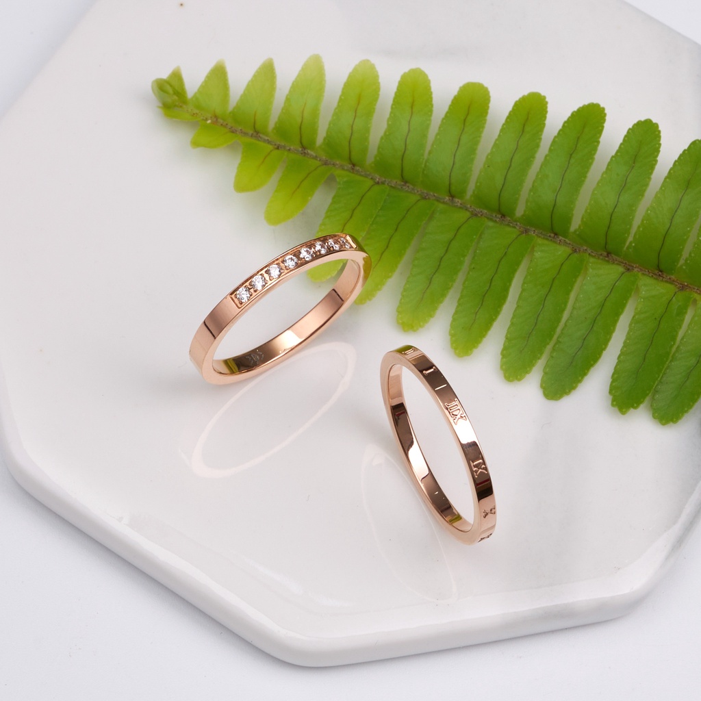 Nhẫn cặp đôi CDE Embrace Band Ring & Narrow Ring CDE8016RG & CDE8017RG