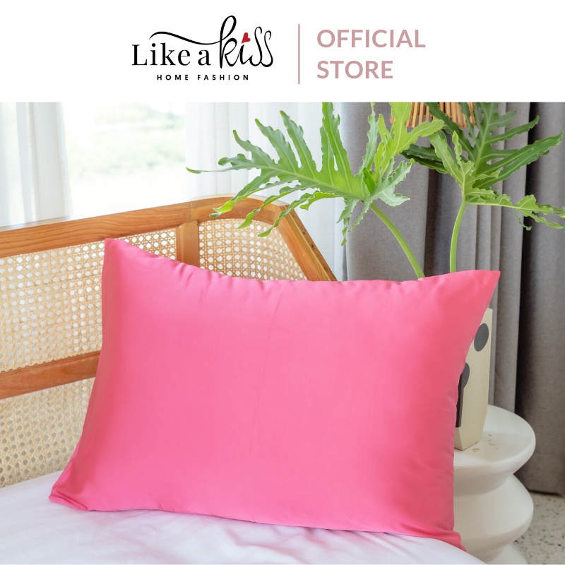Vỏ gối nằm lụa LIKE A KISS | 40x60cm 50x70cm | 20 Màu, Lụa cao cấp ngừa nếp nhăn và bảo vệ tóc