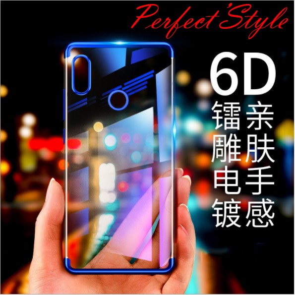 Ốp lưng Xiaomi Mi 8 cao su viền bóng 6D Thời thượng