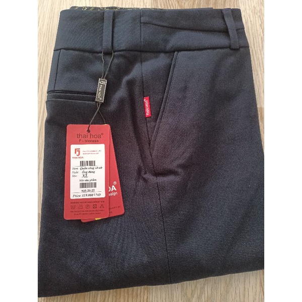 Quần tây Thái Hoà xanh đen mã 935 vải dày, co giãn.