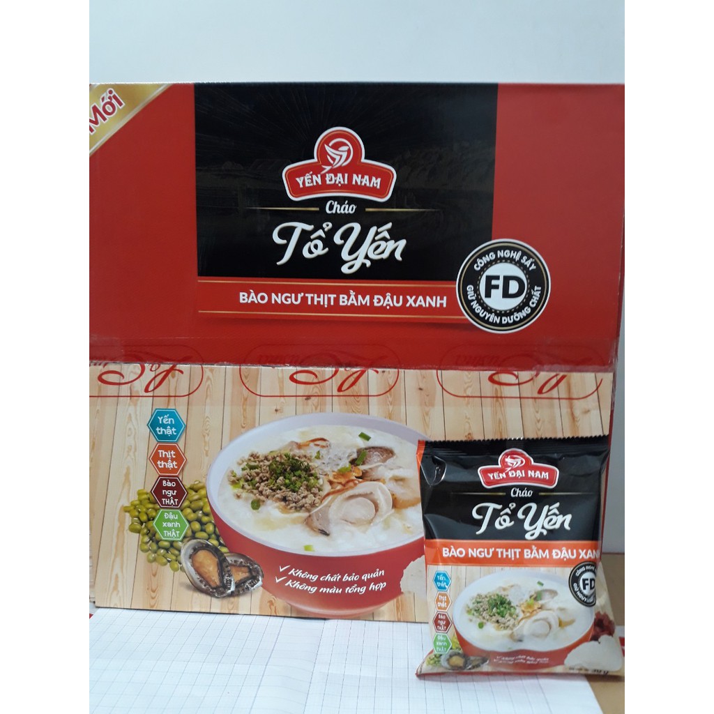 Cháo Tổ Yến Bào Ngư Thịt Bằm Đậu Xanh Gói 50g