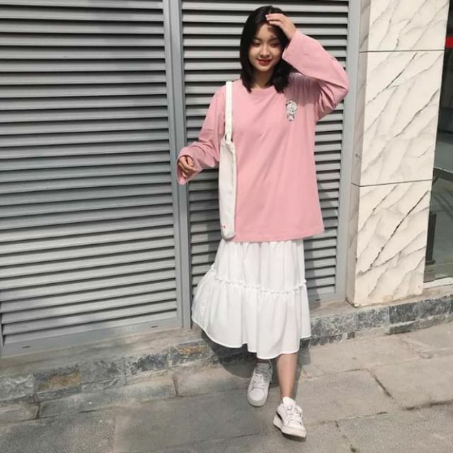 CHÂN VÁY 3 TẦNG XẾP LY TRẮNG SIÊU XINH ❤
