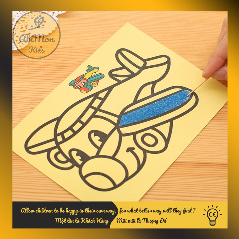 Đồ Chơi Tranh Cát Cho Bé Tập Tô Màu ☘️ Montessori cao cấp ✨ (Đồ chơi Gỗ - Đồ chơi Giáo Dục - An toàn - Thông minh)