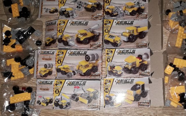 Sét Lego_EnGiNeering lắp ráp Xe công trình xây dựng có nhiều chi tiết bằng nhựa ABS trọn bộ
