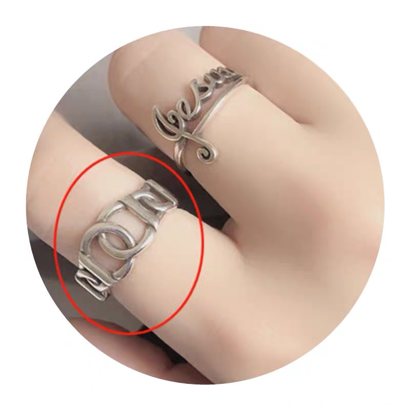 Bộ 2 nhẫn vuông âm nhạc thời trang nam nữ thái