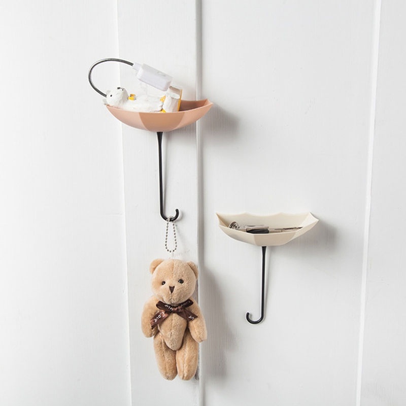 Set 3 móc treo đồ gắn tường thiết kế hình cây dù xinh xắn tiện lợi