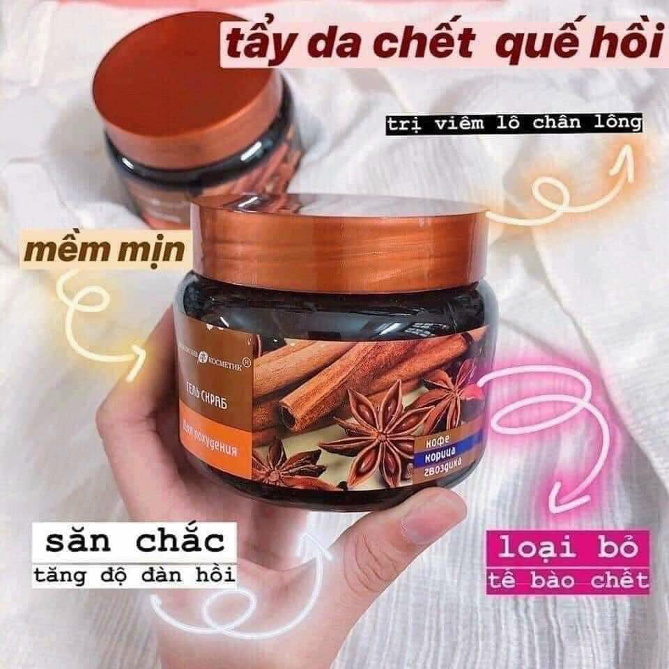 TẨY TẾ BÀO CHẾT BODY QUẾ HỒI NGA 380G MẪU MỚI HÀNG CHÍNH HÃNG - 10185