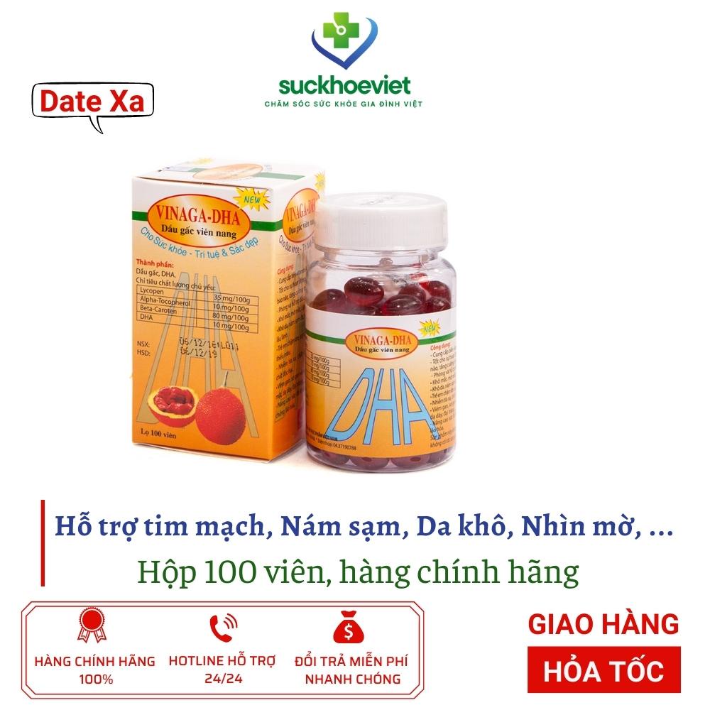 Vinaga DHA dầu gấc hỗ trợ sáng mắt, đẹp da - Lọ 100 viên