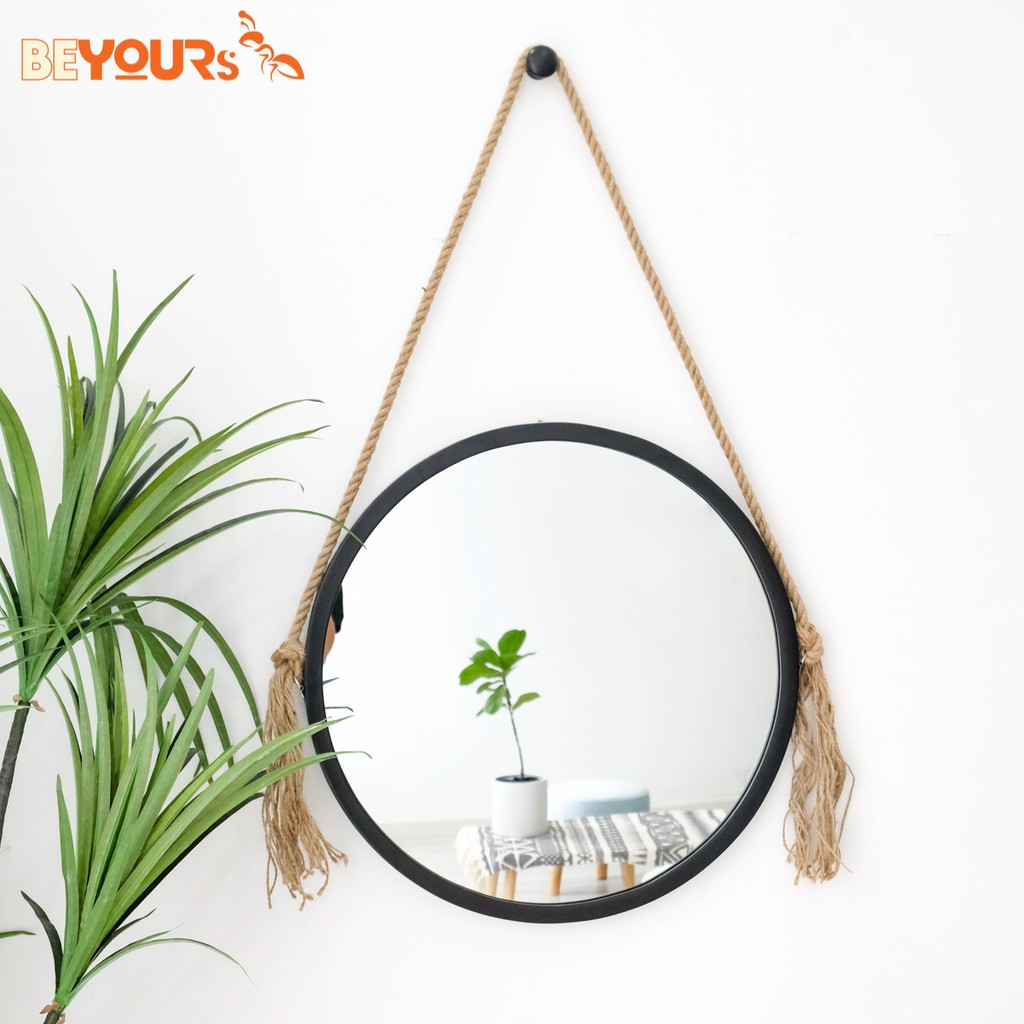 Gương treo tường BEYOURs Mia Circle Mirror đường kính 50 cm, gương dày 4mm khung gỗ Plywood sơn phủ NC 3 lớp (3 màu)