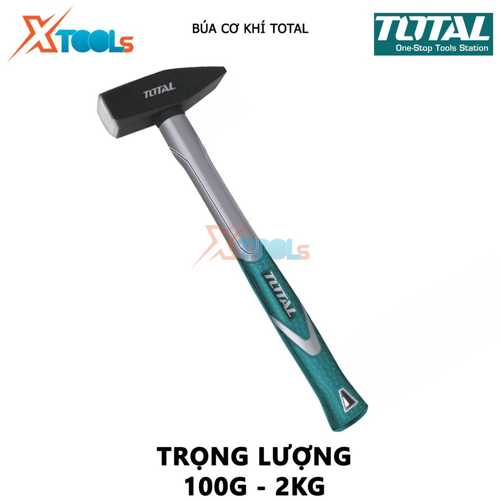 Búa đinh đầu dẹp vuông TOTAL | búa cơ khí Trọng lượng 100g - 2kg, Thép carbon C45, chịu nhiệt, đầu được đúc rèn nguyên k