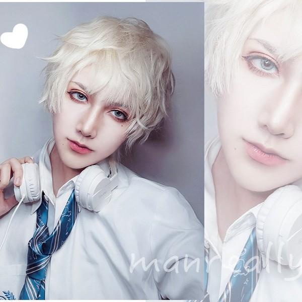 Wig/ Tóc giả nguyên đầu BẠCH KIM tóc ngắn Cosplay hóa trang Hamin