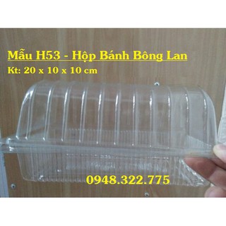 100 Hộp nhựa pet H53 đựng bánh bao, bánh bông lan