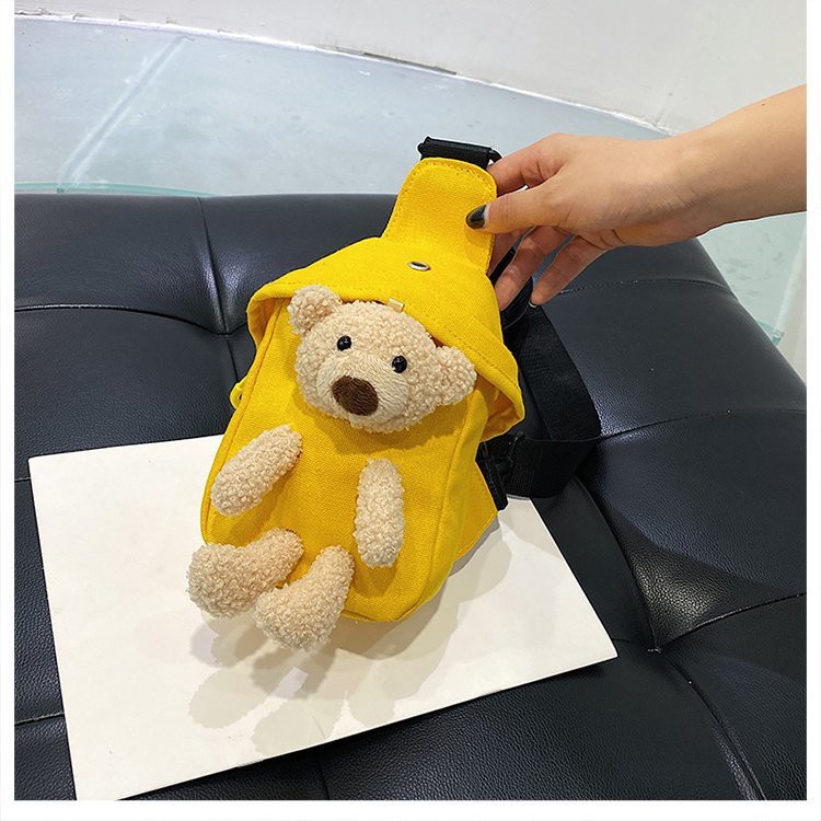 [Mã FAMAYWA2 giảm 10k đơn từ 50k] Túi đeo chéo🌈FREESHIP🌈Túi đeo chéo hình gấu nhồi bông phong cách Hàn Quốc