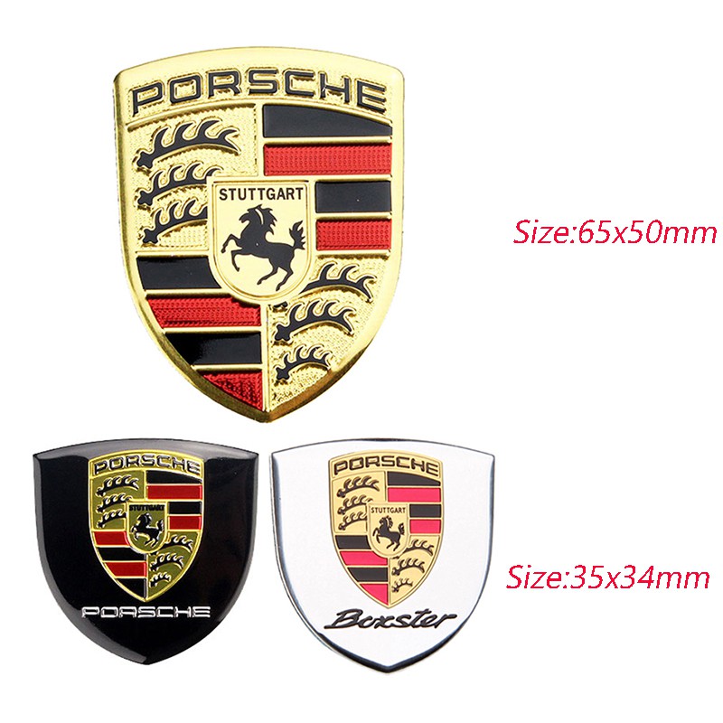 Miếng dán trang trí xe hơi hình Porsche 718 911 Taycan chất liệu hợp kim cao cấp