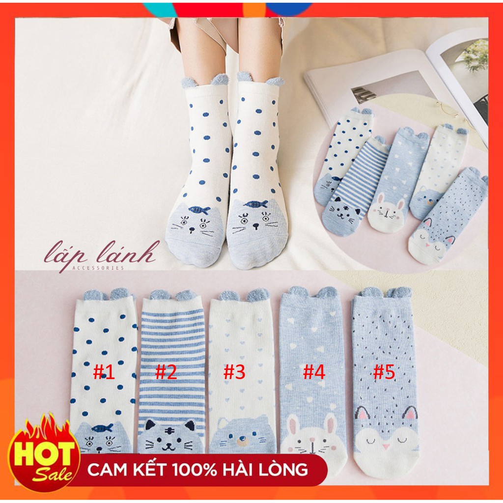 [Có sẵn] TẤT VỚ CỔ CAO TRÁI TIM GẤU MÈO HỌA TIẾT ĐỘC LẠ QUÀ TẶNG TÌNH YÊU TÌNH BẠN Ý NGHĨA VALETINE V01