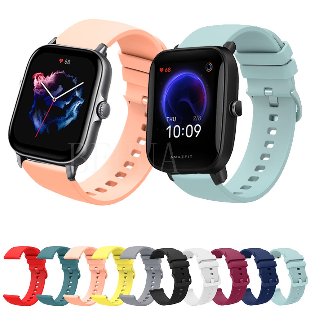 Dây Đeo Silicon 18mm 22mm 20mm Cho Đồng Hồ Thông Minh Samsung Galaxy Watch 4 3 Active 2 40 44mm Amazfit BIP GTS 3 GT 3