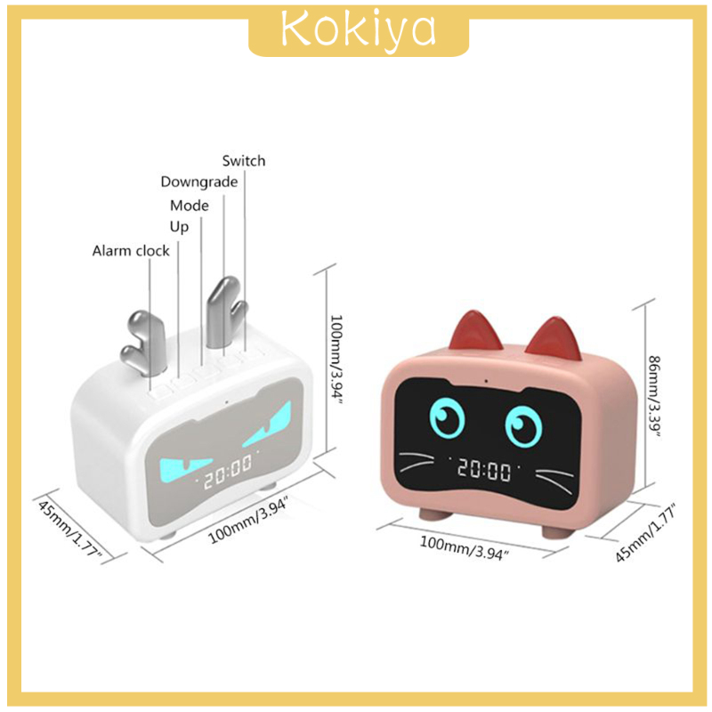 [KOKIYA]Wireless Bluetooth Speaker Alarm Clock Digital FM Radio HD Call for Home White