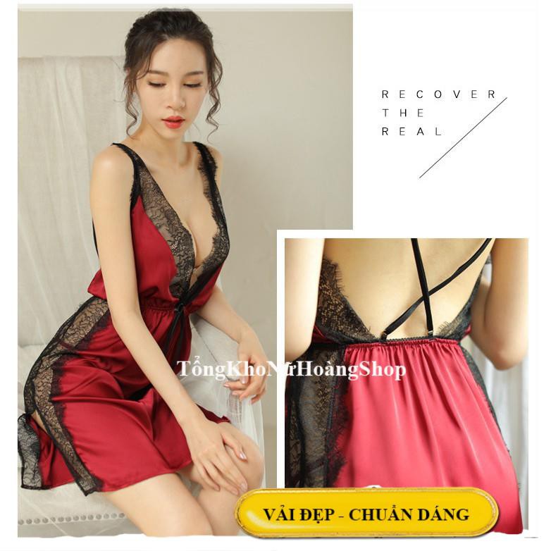 [ Chất Đẹp - Form Chuẩn]Váy ngủ lụa satin cao cấp - đầm ngủ sexy xẻ tà B1028 | BigBuy360 - bigbuy360.vn
