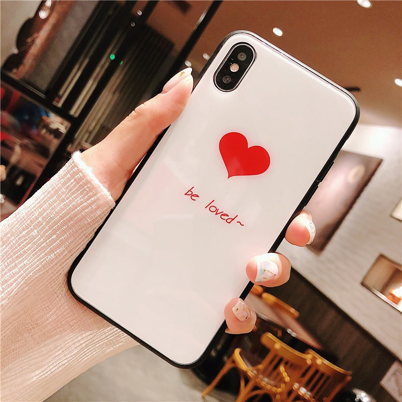 Ốp iphone - Ốp lưng mặt kính cường lực tim 6/6s/6plus/6s plus/7/8/7plus/8plus/x/xs/xs max/11/11pro max  F2-2