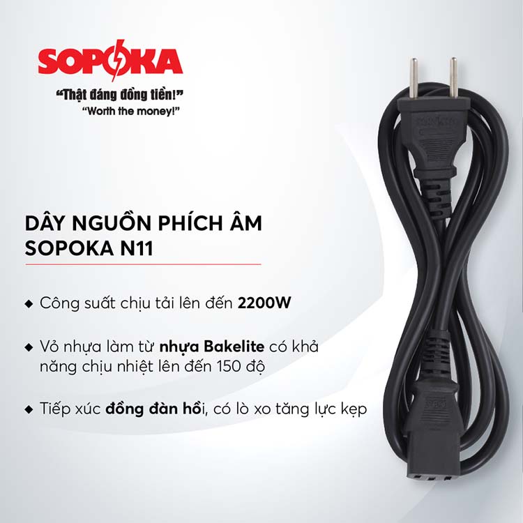 Dây nguồn đa năng Sopoka N11 chịu tải 2200W