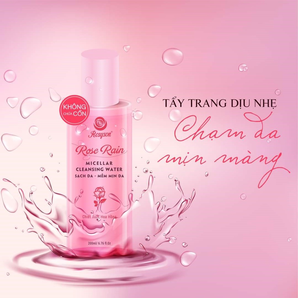 nước tẩy trang rosy sweet love toner hoa hồng rosy hàng chính hãng