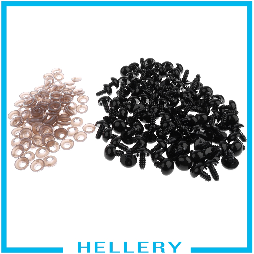 Set 100 Mắt Nhựa Màu Đen 5-20mm Làm Đồ Thủ Công DIY