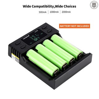 ☞[ready stock]Liitokala LII-S4 Battery Charger LCD 4 Slot for 18650 26650 21700 18350 AA AA Lithium NiMH Battery Auto-polarity Detec