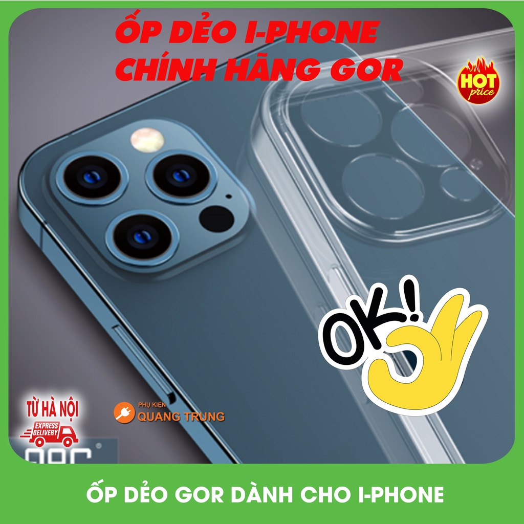 Ốp lưng dẻo dành cho iphone chính hãng Gor,iphone11,iphone12