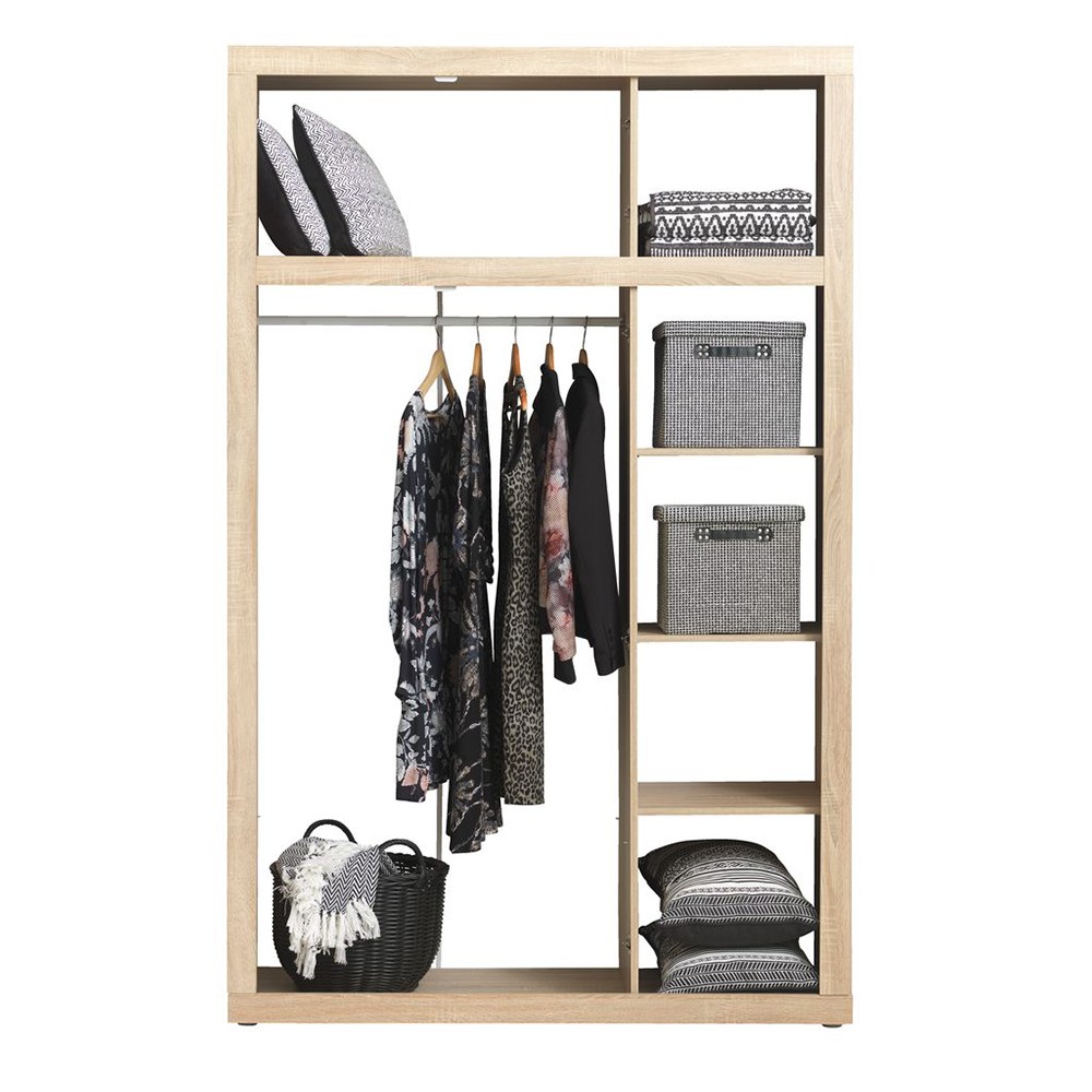 Tủ quần áo | JYSK Favbro | 3 cánh gỗ công nghiệp màu sồi trắng | 139x220x60cm
