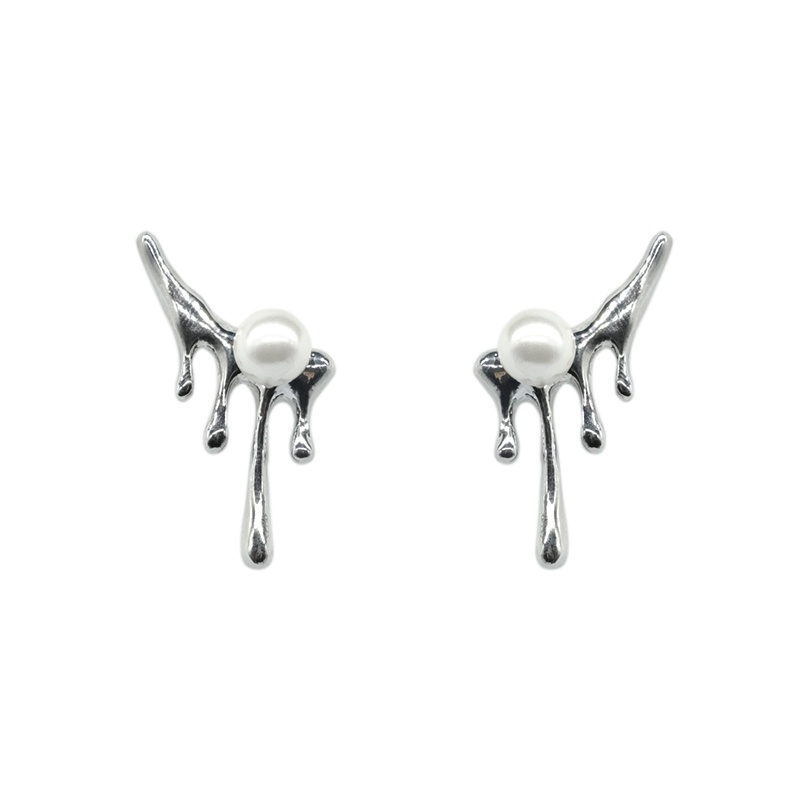 Bông Tai Hình Giọt Nước Đính Ngọc Trai Giả Phong Cách hip hop Hàn Quốc Thời Trang Cho Nam Và Nữ