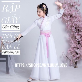 314 Rập giấy cắt may bộ trung hoa bé gái(1-12T)