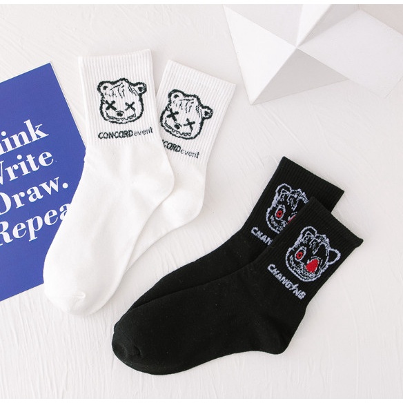 Vớ Tất cao cổ UNISEX hình Gấu siêu dễ thương và xinh xắn