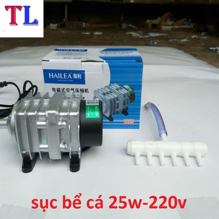Máy sục sủi thổi khí oxy hồ cá cảnh 25W chạy điện 220V