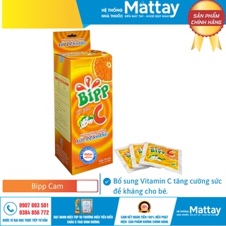 Viên ngậm Bipp Cam Bổ sung Vitamin C tăng cường sức đề kháng cho bé.