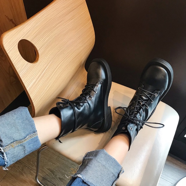 Giày nữ cá tính/ Boot da buộc dây cực chất. | BigBuy360 - bigbuy360.vn