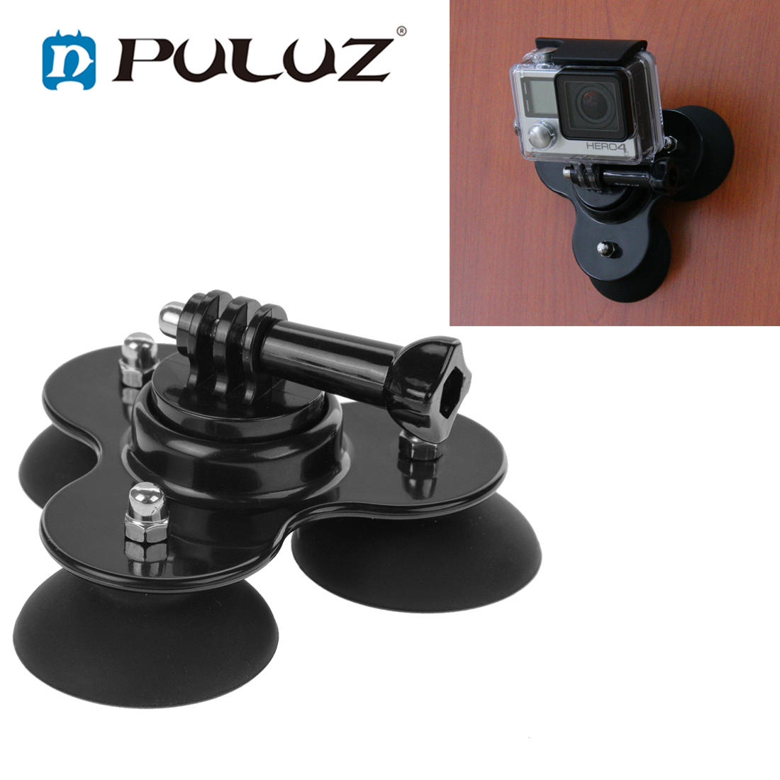 PULUZ Triangle Suction Cup Gopro Universal Mount with Screw for GoPro Hero 8 Hero 7 HERO 6 5 5 Session 4 Session for Xiaoyi and Other Action Cameras