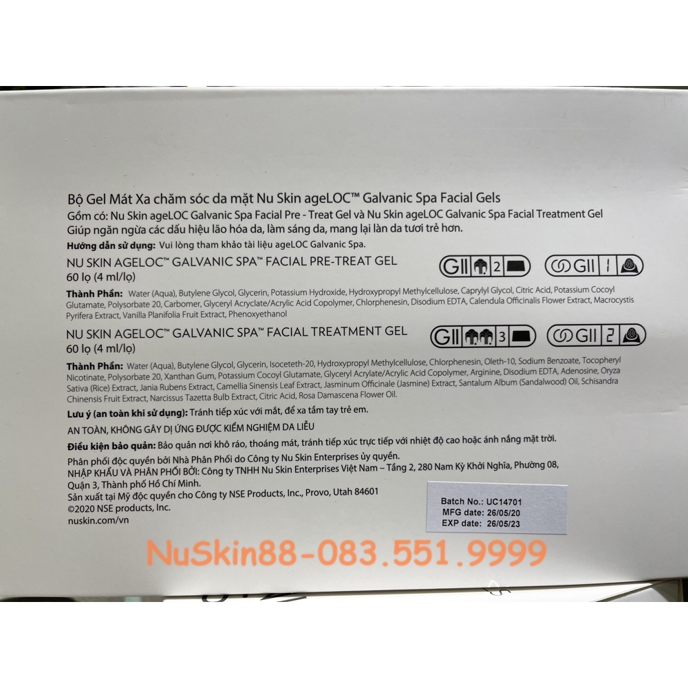 1 Cặp Gel Nuskin Chạy Máy Nâng Cơ Galvanic Phiên Bản Mới 2022