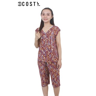Bộ đồ nữ mặc nhà, bộ đồ ngủ tole cổ phối ren quần lững - 3costy. b1rl