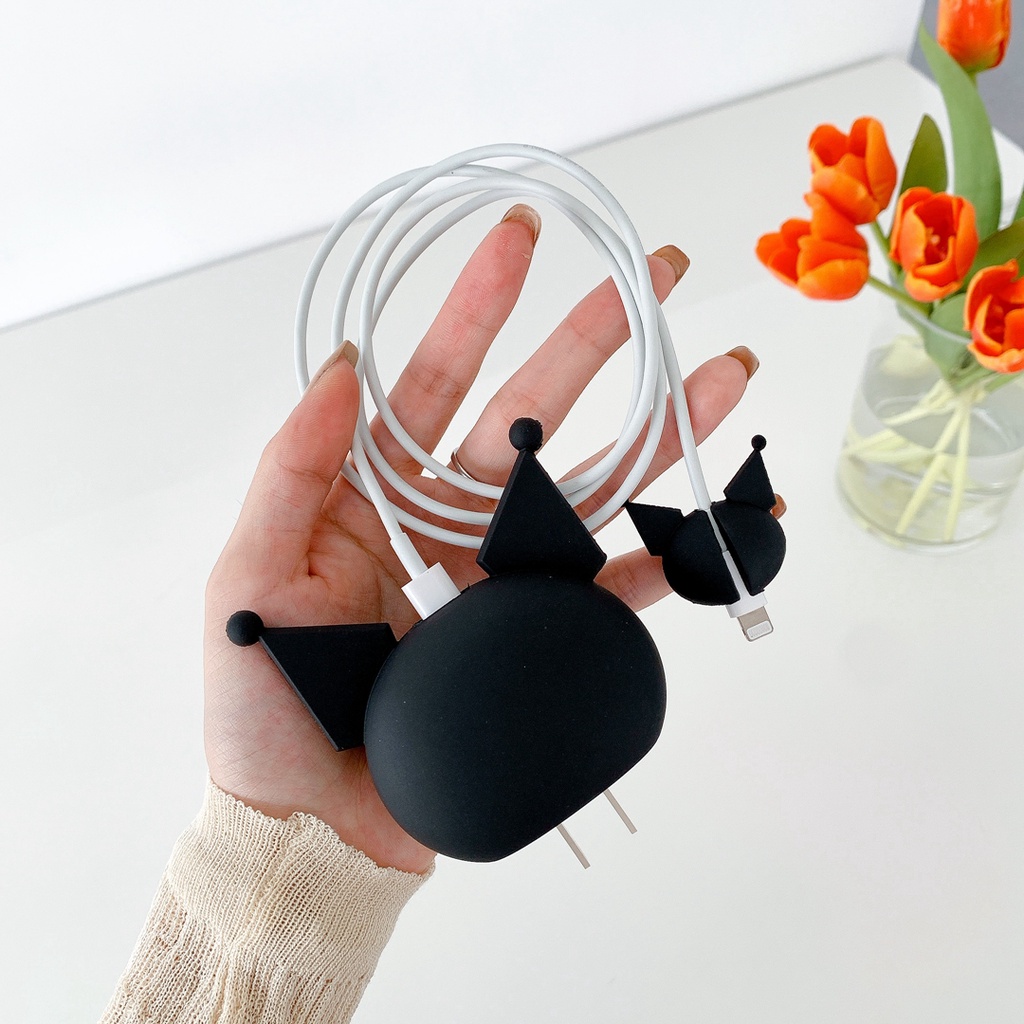Phụ Kiện Bảo Vệ Dây Cáp Sạc + Dây Sạc Usb Hình Hoạt Hình Dễ Thương Cho Iphone Ipad 20w